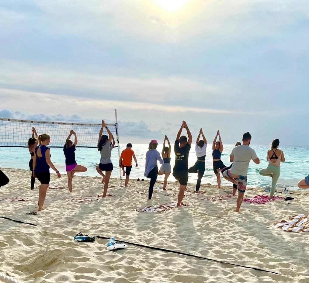 Spiro on-site yoga class with a corporate team