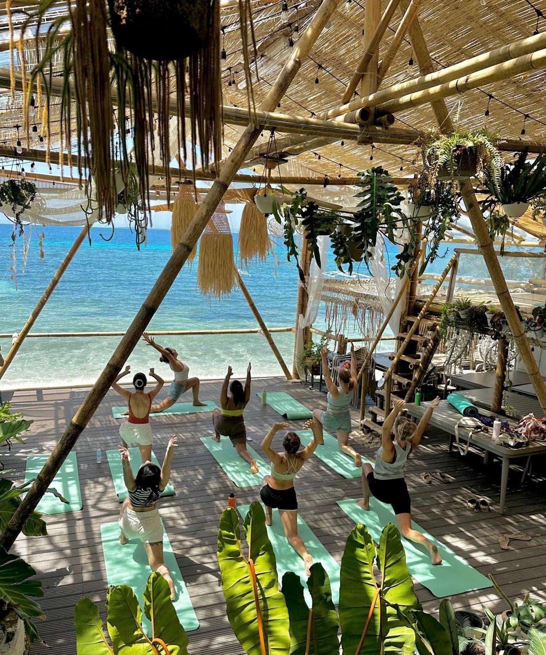 On-site pilates session at a Barcelona office